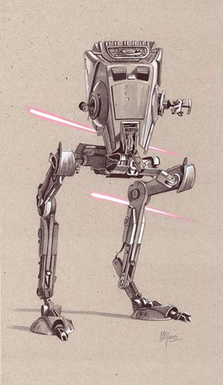 Vehículo "AT-AS" (STAR WARS) Técnica Mixta