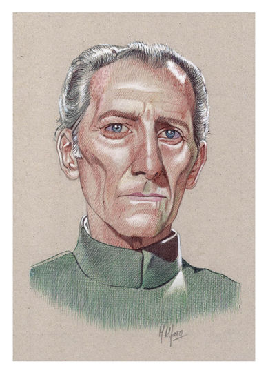 WILHUFF TARKIN (Peter Cushing - Star Wars) Mixed Media