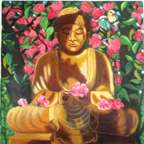 Buda meditando Oil Canvas Figure Painting