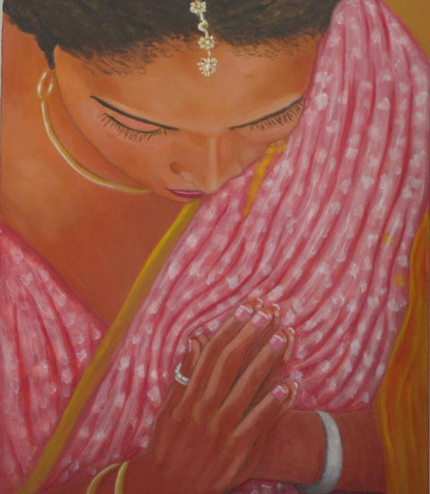 Mujer hindu Oil Canvas Figure Painting