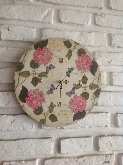 Reloj de madera Acrylic Panel Floral Painting