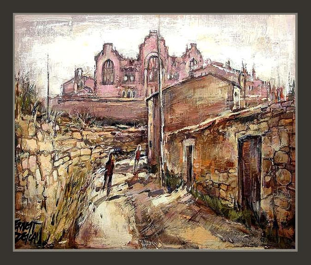 Convento de Santa Clara en Manresa Oil Canvas Landscaping