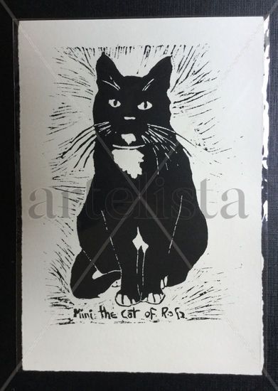 The Cat of Rafa Linocut