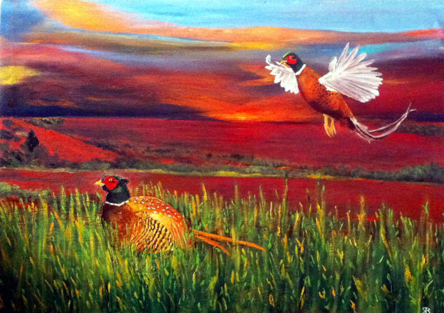 Faisanes Oil Canvas Animals