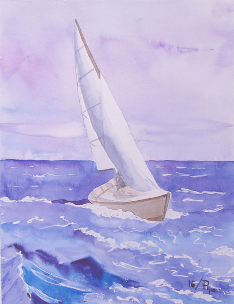 Velero en morados