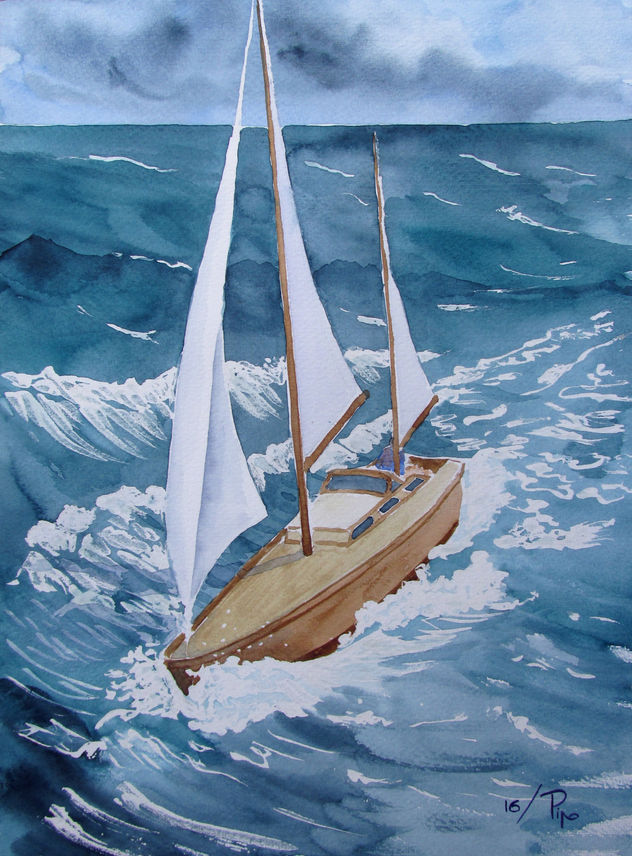 velero en mal tiempo