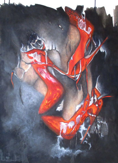 "Rouge" Oil Canvas Figure Painting