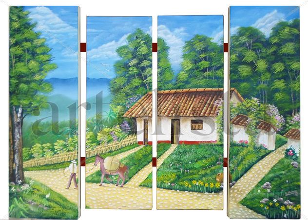 PAISAJE CAMPESINO AL OLEO