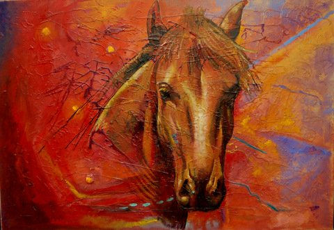 caballo galactico Oil Canvas Animals