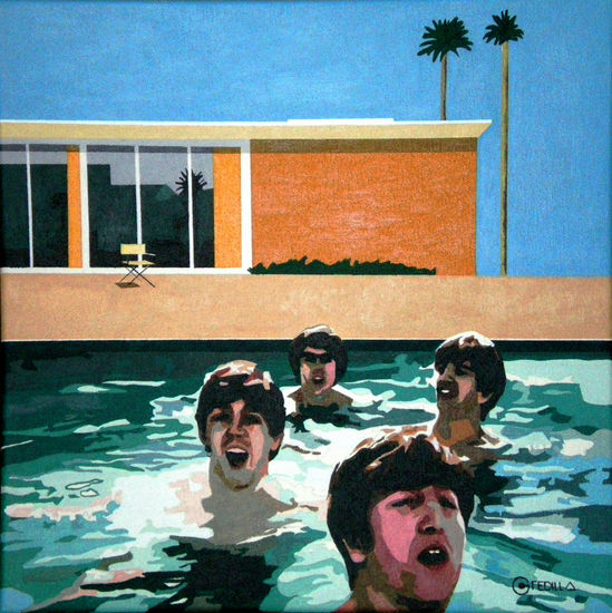 Wet The Beatles Acrylic Canvas Portrait