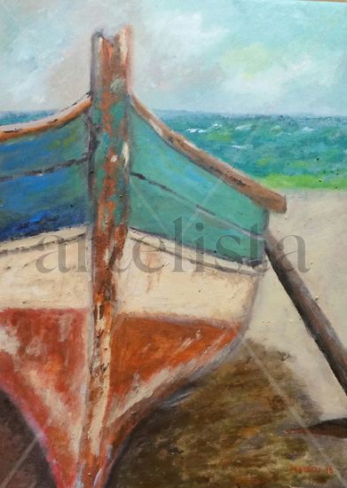 Varada en la playa Acrylic Canvas Marine Painting