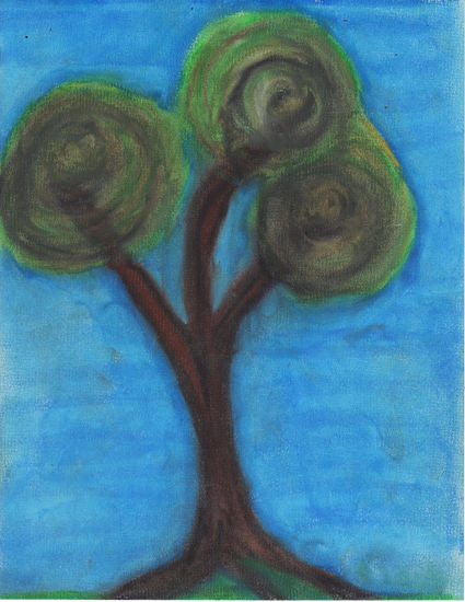 Árbol de la mañana Pastel Papel Paisaje