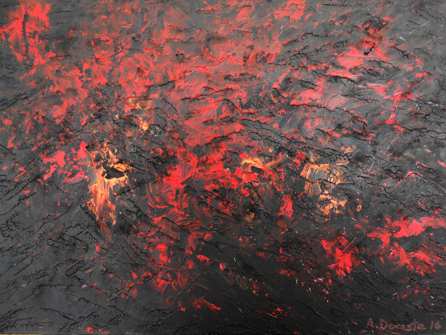El rastro de la lava Mixed media Panel Others