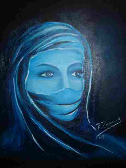 Manto azul Acrylic Canvas Portrait