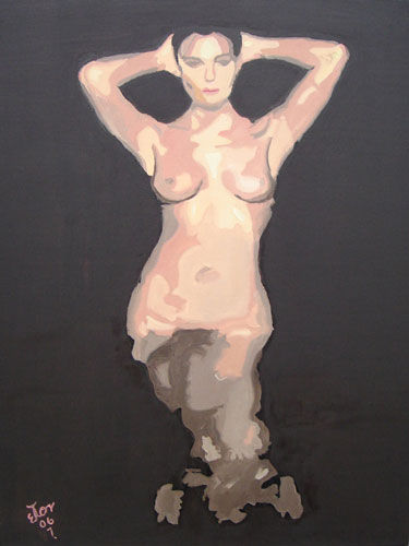 En el Sena Oil Textile Nude Paintings