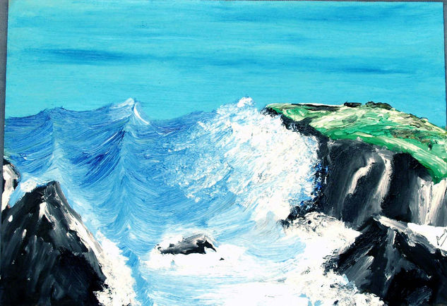 Rompeolas Oil Canvas Marine Painting