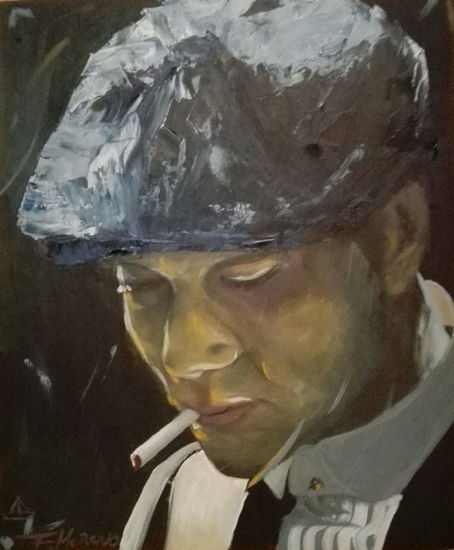 Cillian Murphy Oil Panel Figure Painting