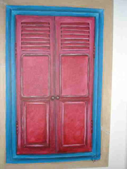 Ventana Roja Acrylic Canvas Figure Painting