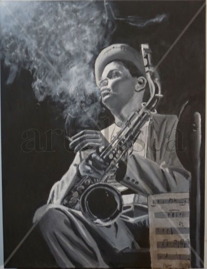 Dexter Gordon Oil Canvas Portrait