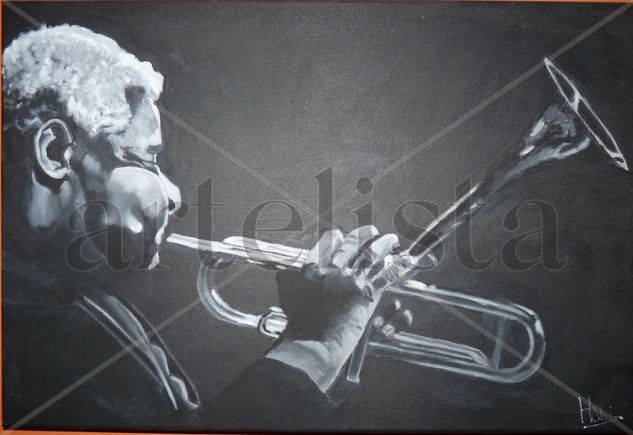 Dizzy Gillespie Oil Canvas Portrait