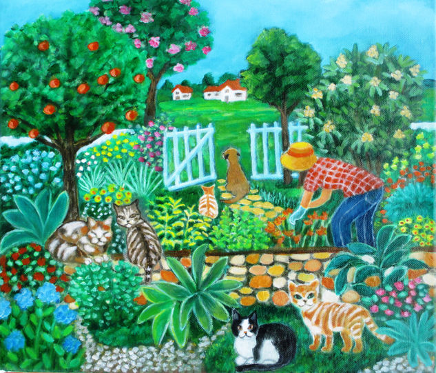 La jardinera Óleo Lienzo Paisaje