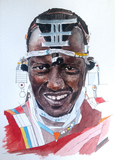 Guerrero Masai Watercolour Paper Portrait