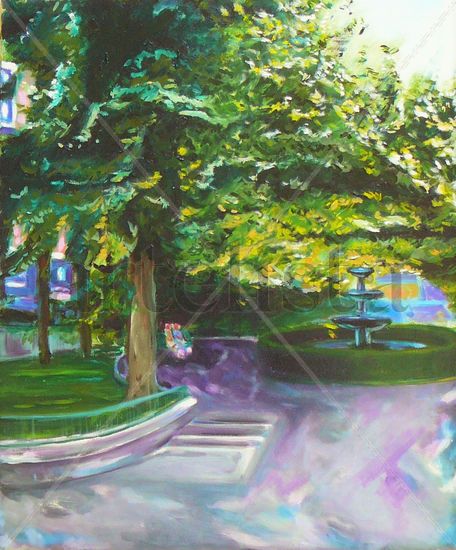 Plaza Mª Auxiliadora, Villena Oil Canvas Landscaping