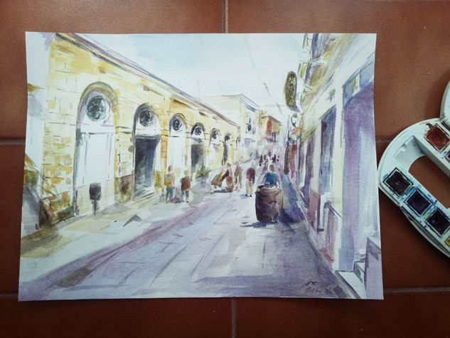 calle Nueva de Puerto Real Watercolour Paper Landscaping