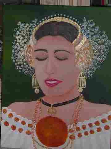 Pollera Acrylic Canvas Portrait