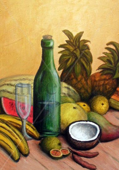 BODEGON FRUTAS TROPICALES Acrílico Lienzo Bodegones