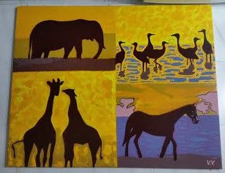 Safari Acrylic Canvas Animals