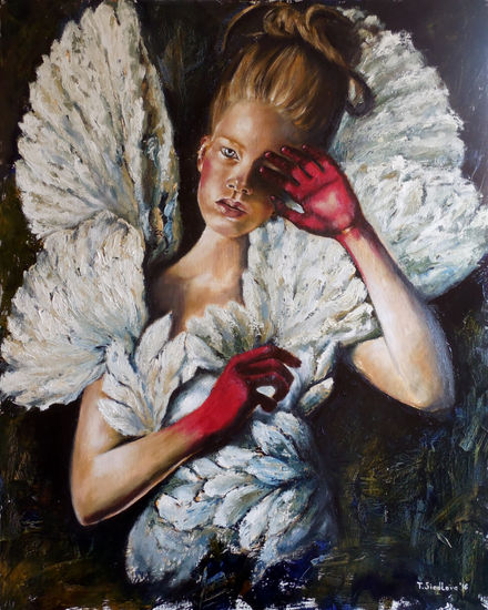 "Angels Don't Cry" by Tatiana Siedlova Óleo Lienzo Retrato