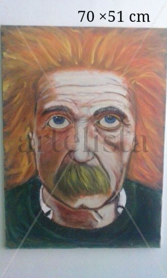 Homenaje a Albert Einstein Oil Canvas Portrait