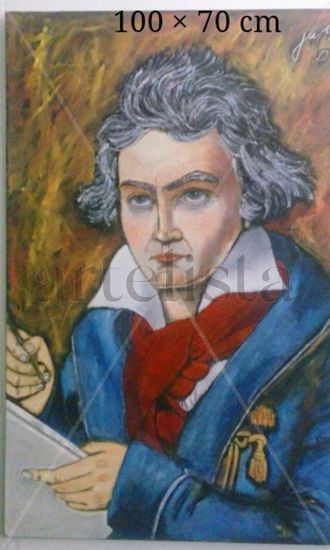 Homenaje a Ludwig Van Beethoven Oil Canvas Portrait