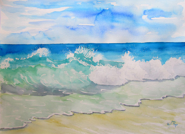 olas Watercolour Paper Marine Painting