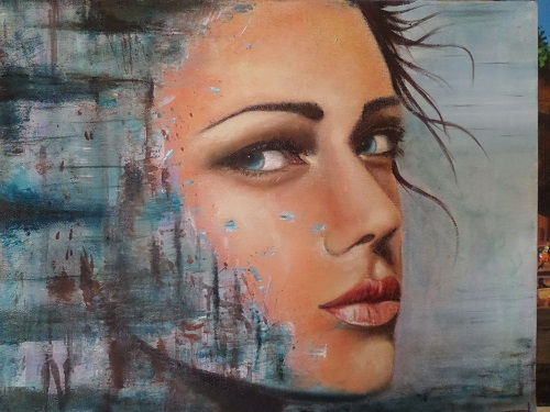 profundo mirar Oil Canvas Portrait