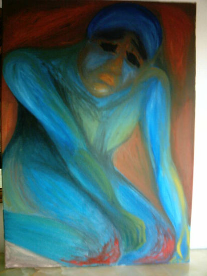 De rodillas Oil Canvas Figure Painting