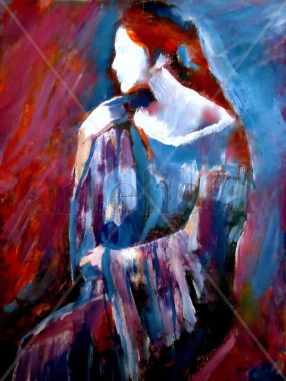 Woman with red Hair Acrylic Canvas Figure Painting