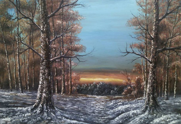 Invierno Medieval Oil Canvas Landscaping