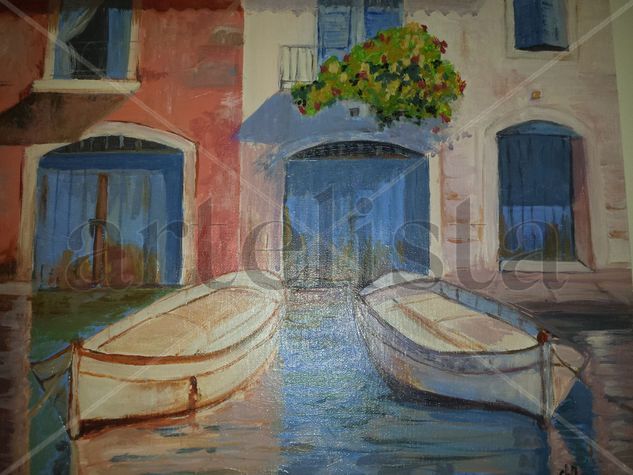 Las barcas... Oil Canvas Marine Painting