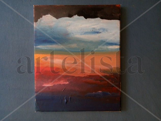 Mar desde cueva Acrylic Canvas Landscaping