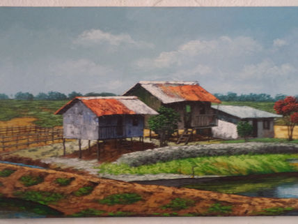 Casas rurales y estero