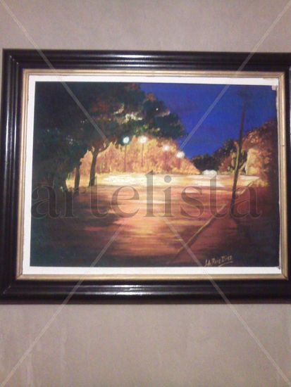 Luz en la noche Oil Canvas Landscaping