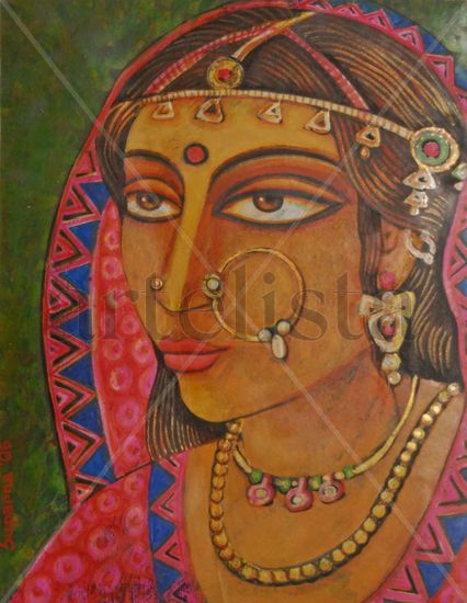 Indian Bride Acrylic Paper Portrait