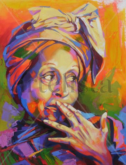 Retrato de Omara Portuondo Oil Canvas Portrait