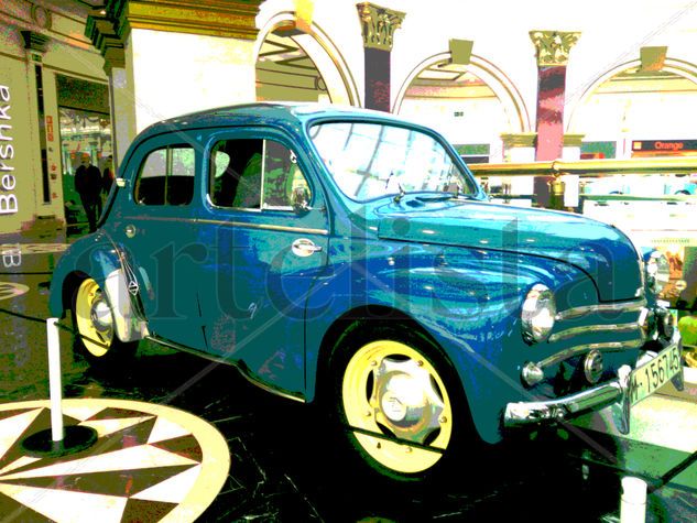 Coche azul vintage 