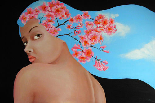 Primavera en flor Acrylic Canvas Figure Painting