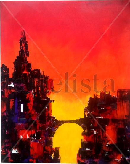 torres de la ciudad en llamas v1.01 Oil Canvas Landscaping