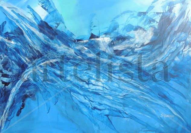 Agua en movimiento Acrylic Canvas Marine Painting