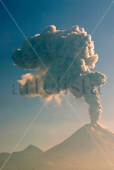 Volcán Colima 1550 Naturaleza Color (Digital)